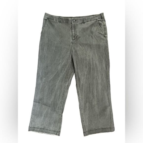 ATM Anthony Thomas Melillo Gray Cotton Twill Wide-Leg Boyfriend Pants Size 10 - Picture 1 of 6